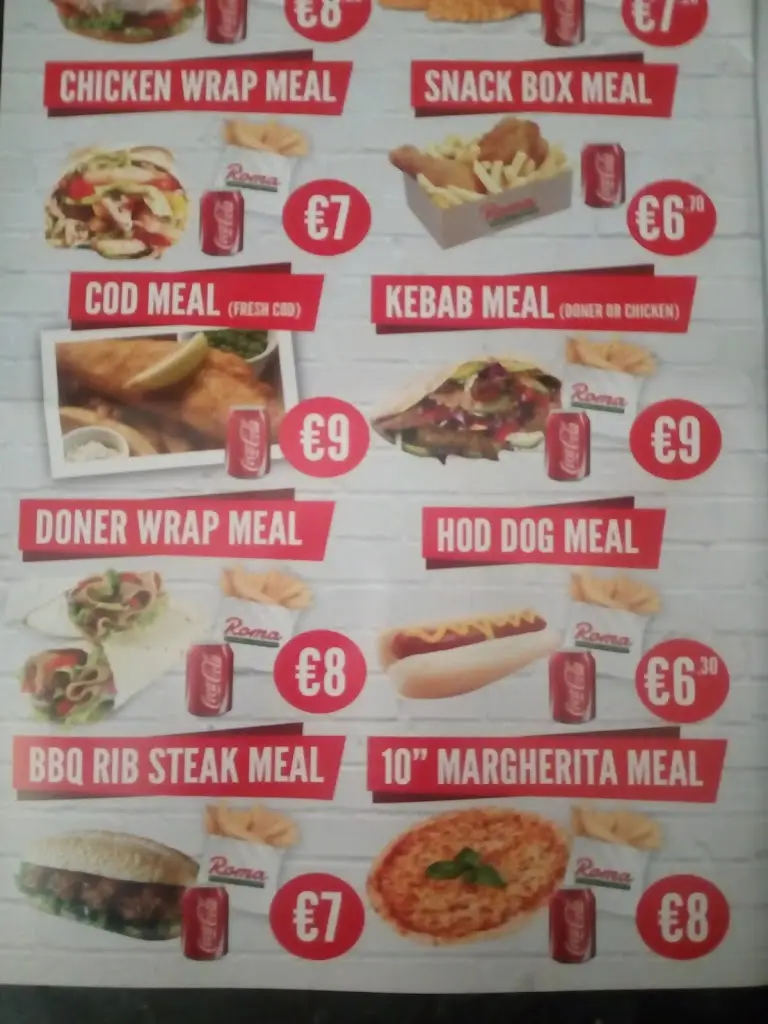 Menu_Roma Take Away Castlebellingam_Castlebellingham_image_1