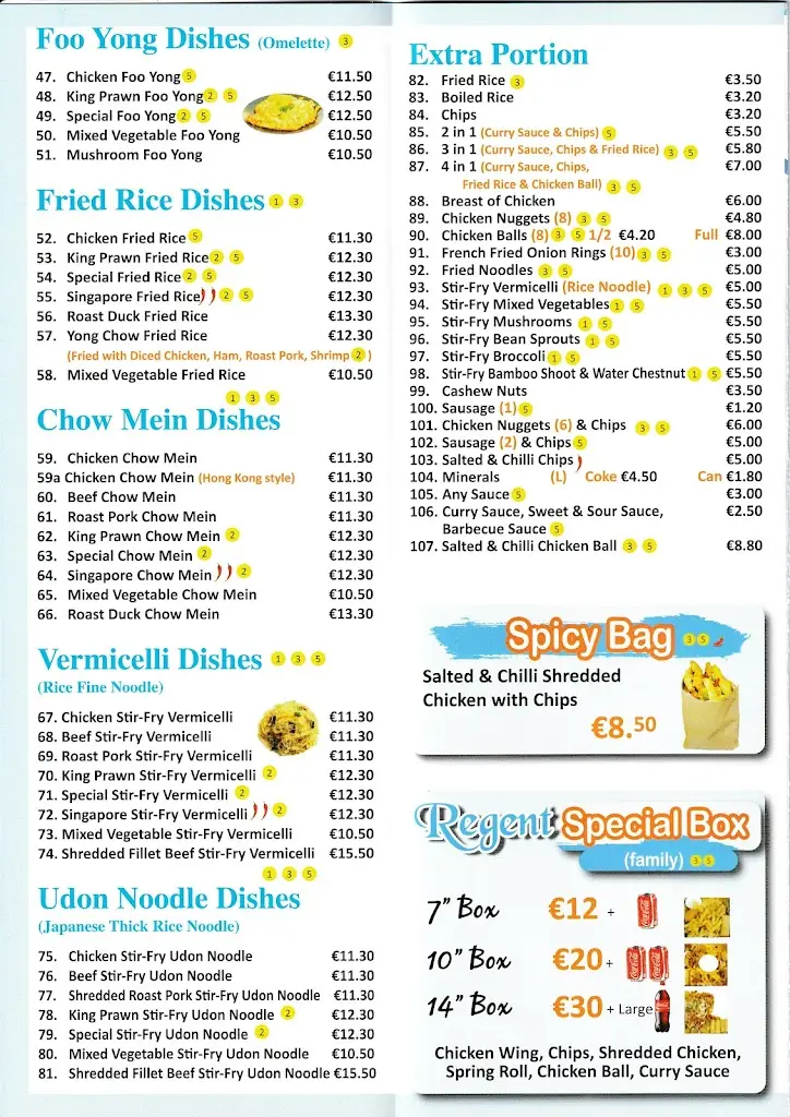Menu_Regent Chinese Restaurant_Castlebridge_immagine_2