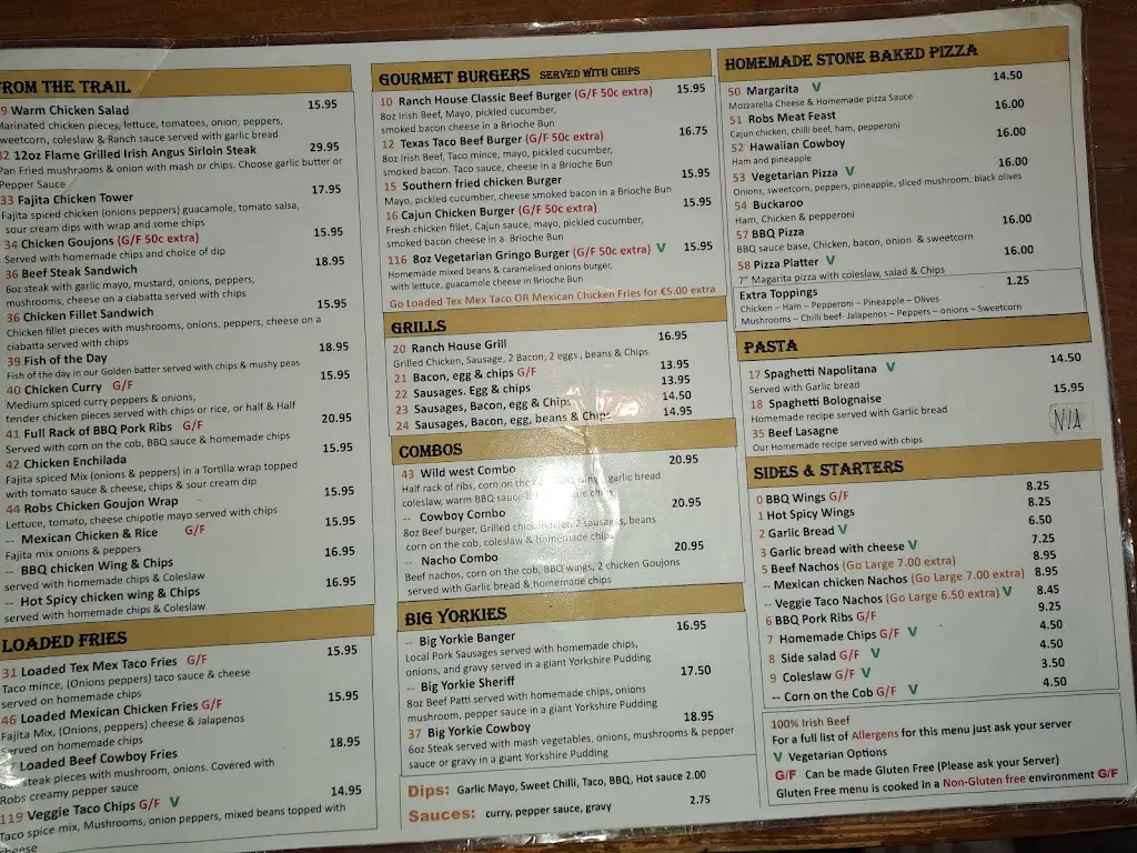 Menu_Rob's Ranch House_Castlebridge_image_1