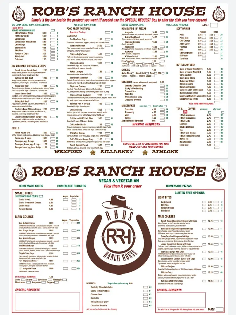Menu_Rob's Ranch House_Castlebridge_image_3