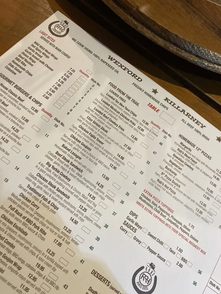 Menu_Rob's Ranch House_Castlebridge_image_4