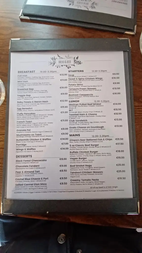 Menu_Bread and Beer_Castledermot_image_3