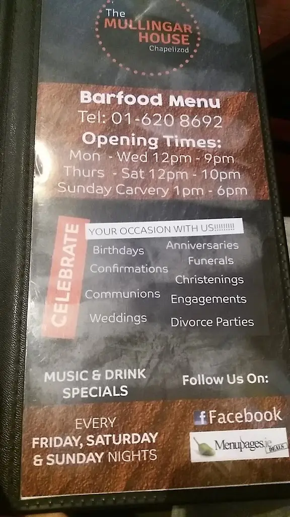 Menu_The Mullingar House_Chapelizod_image_2