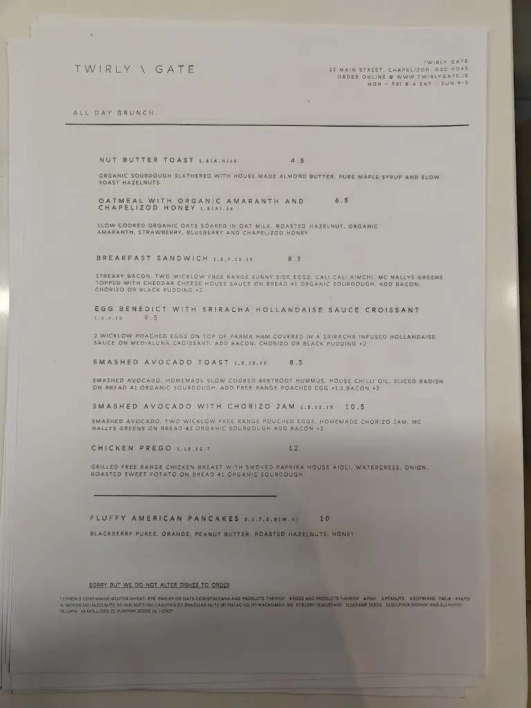 Menü_Twirly Gate_Chapelizod_Bild_1