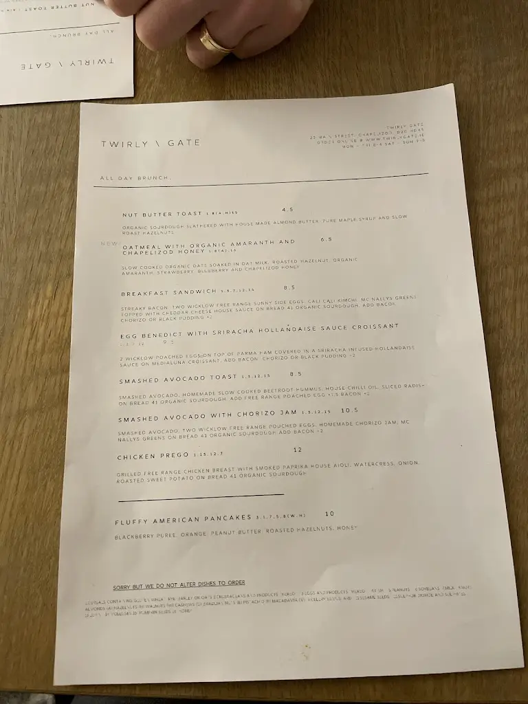 Menü_Twirly Gate_Chapelizod_Bild_2