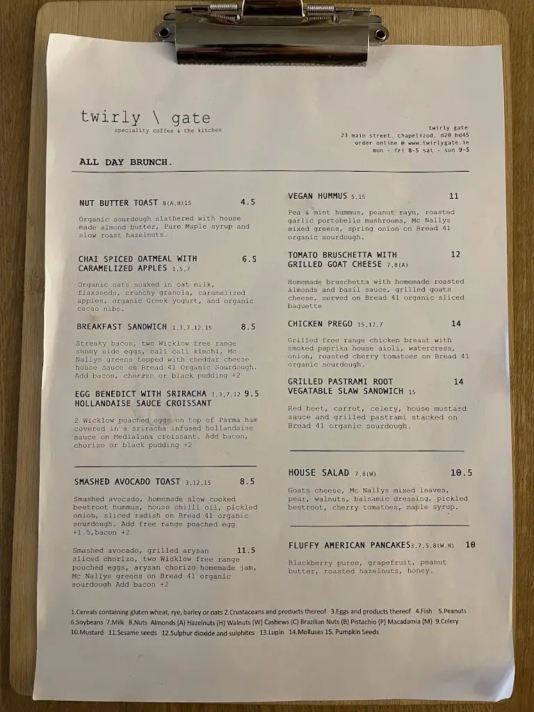Menü_Twirly Gate_Chapelizod_Bild_3