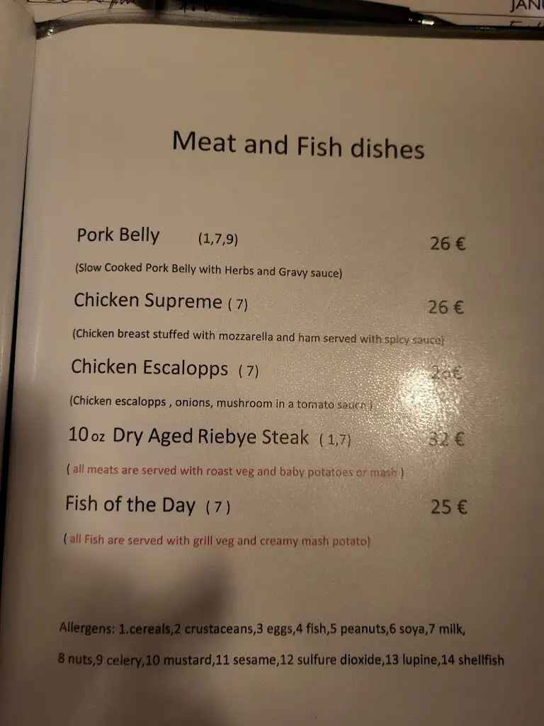 Menu_Italian at Tara Marina_Boyle_image_2