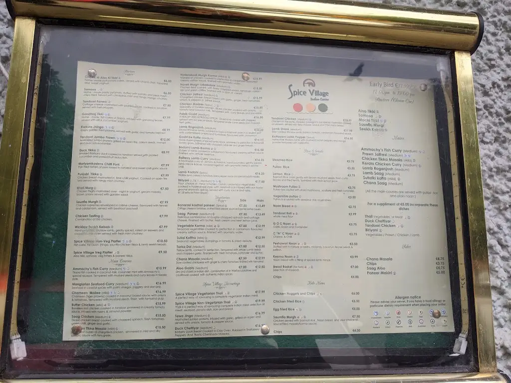 Menu_Spice Village Indian Restaurant_Blessington_image_2