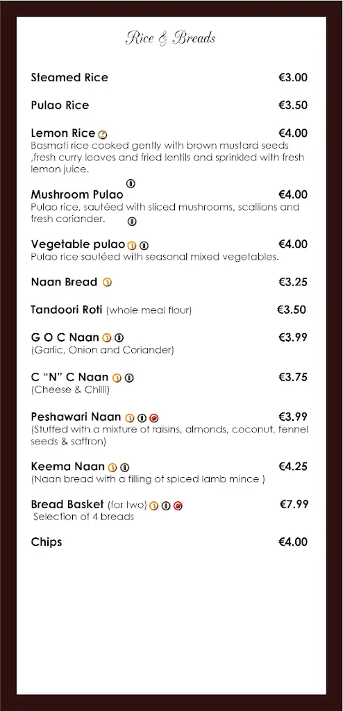 Menu_Spice Village Indian Restaurant_Blessington_image_3