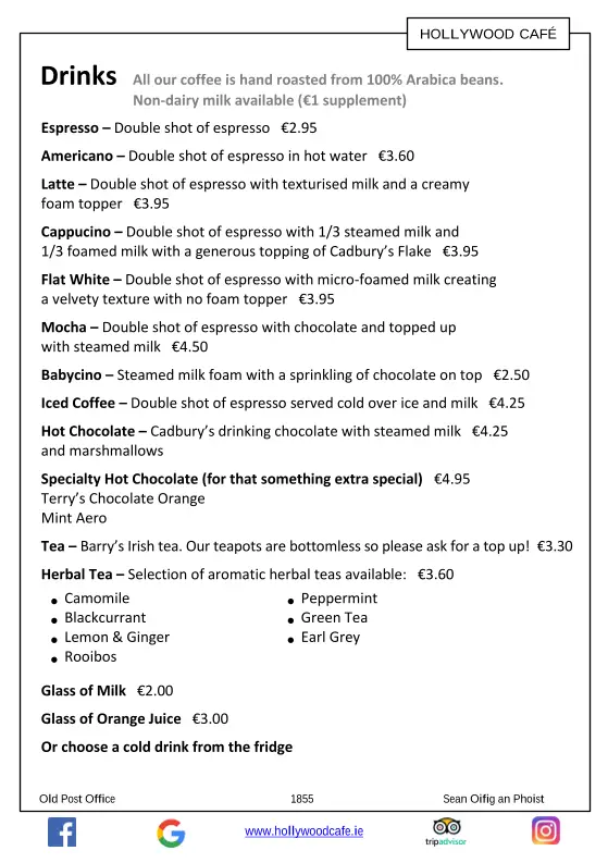 Menu_Hollywood Cafe_Blessington_image_4