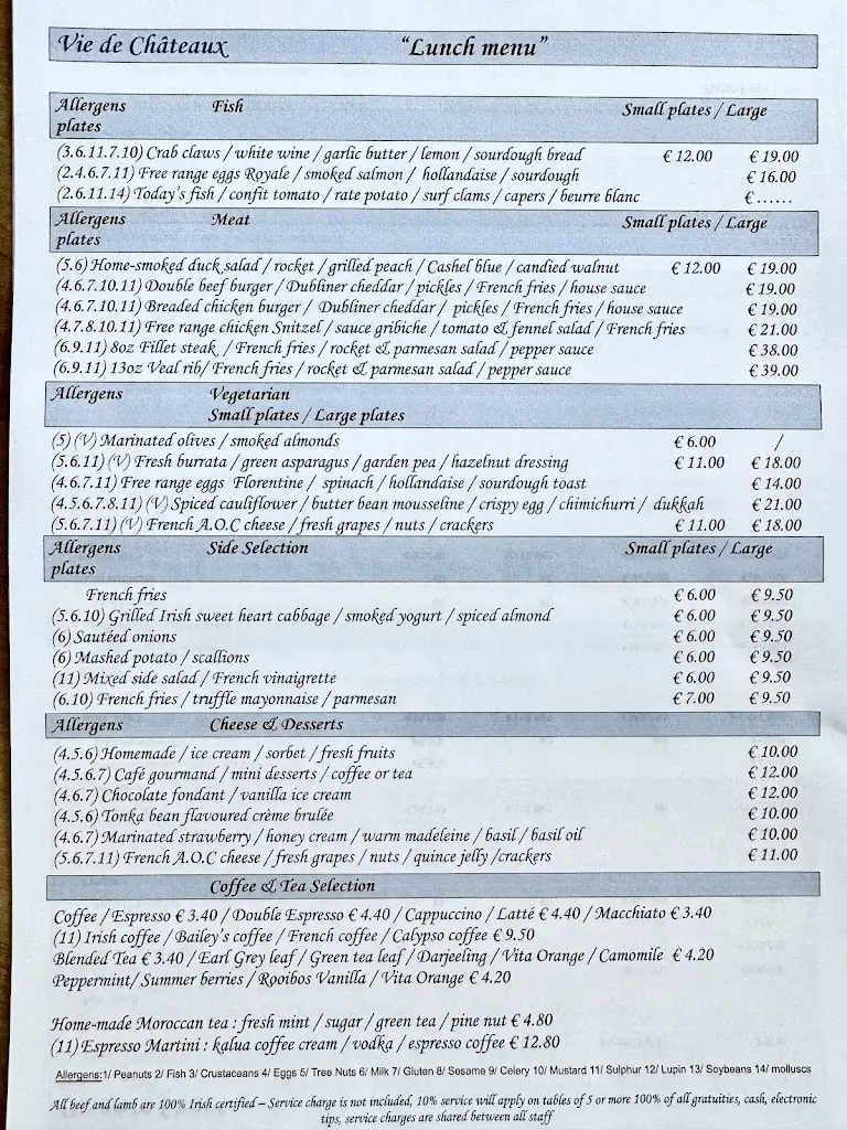 Menu_Vie De Chateaux - Restaurant Naas_Blessington_image_2