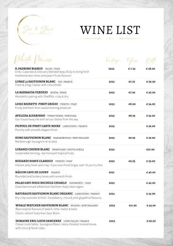 Menu_Sea & Stone Restaurant_Cabinteely_immagine_1