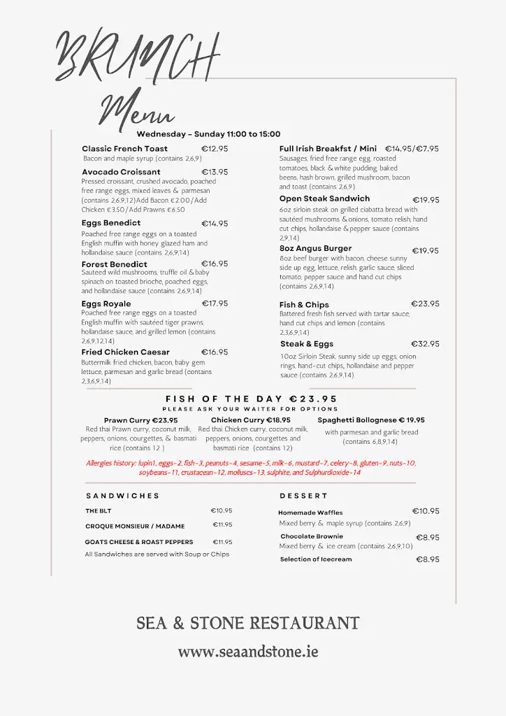 Menu_Sea & Stone Restaurant_Cabinteely_immagine_2