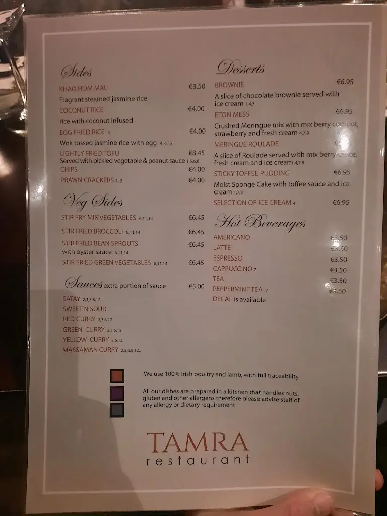 Menu_Tamra Thai_Cabinteely_image_4