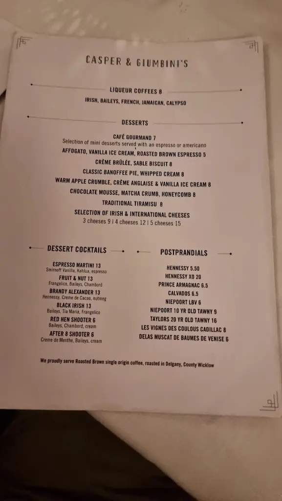 Menu_Casper & Giumbini's_Cabinteely_imagen_2