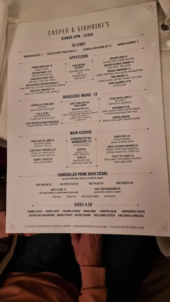 Menu_Casper & Giumbini's_Cabinteely_imagen_3