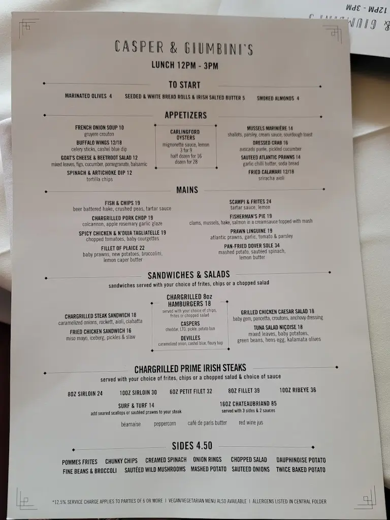 Menu_Casper & Giumbini's_Cabinteely_imagen_4