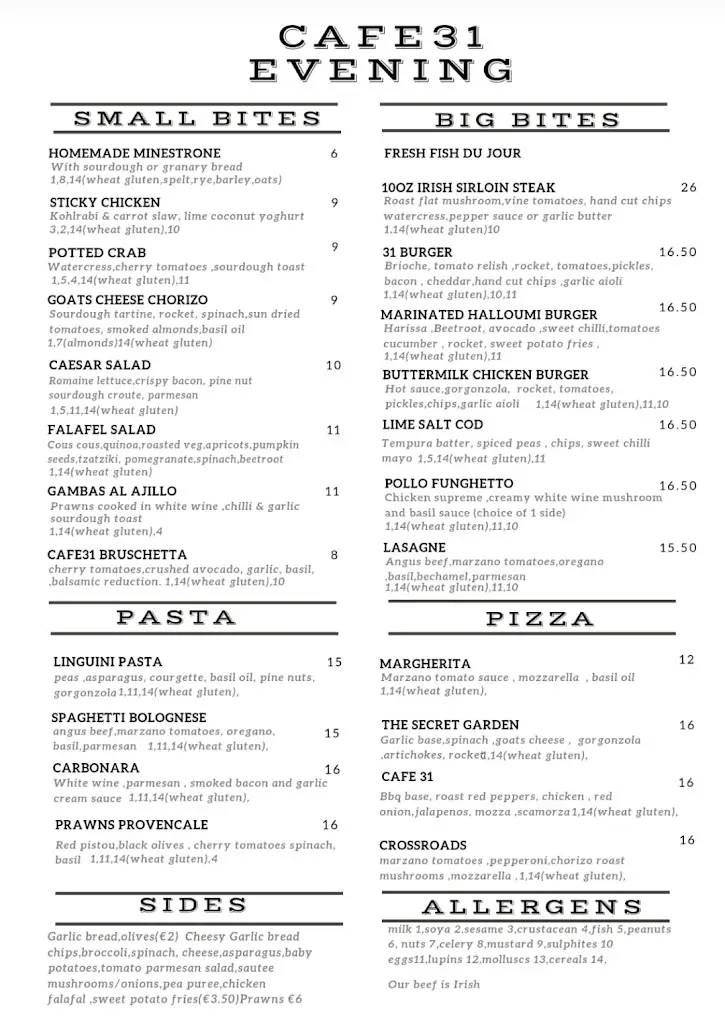 Menü_Cafe 31_Cabinteely_Bild_2