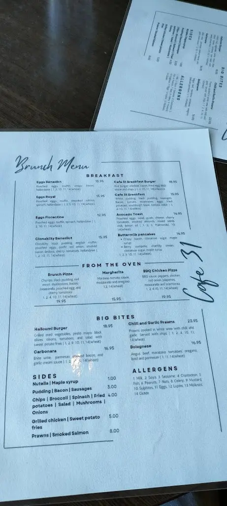 Menü_Cafe 31_Cabinteely_Bild_4