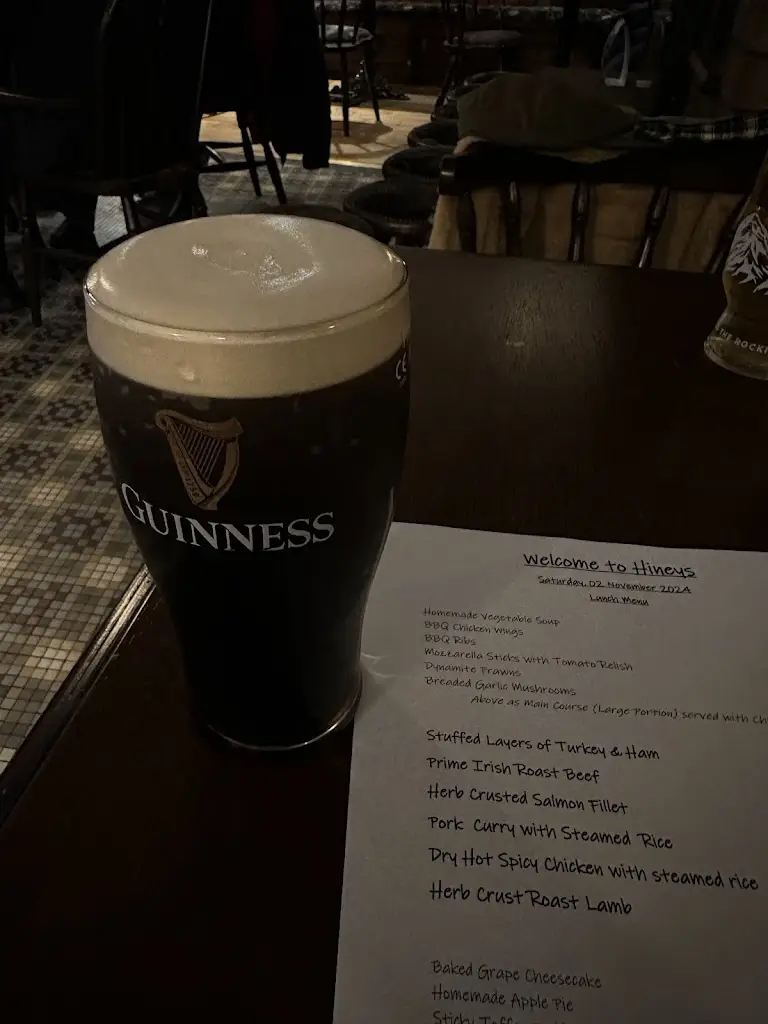 Menu_Hiney's Pub_Crossmolina_image_1