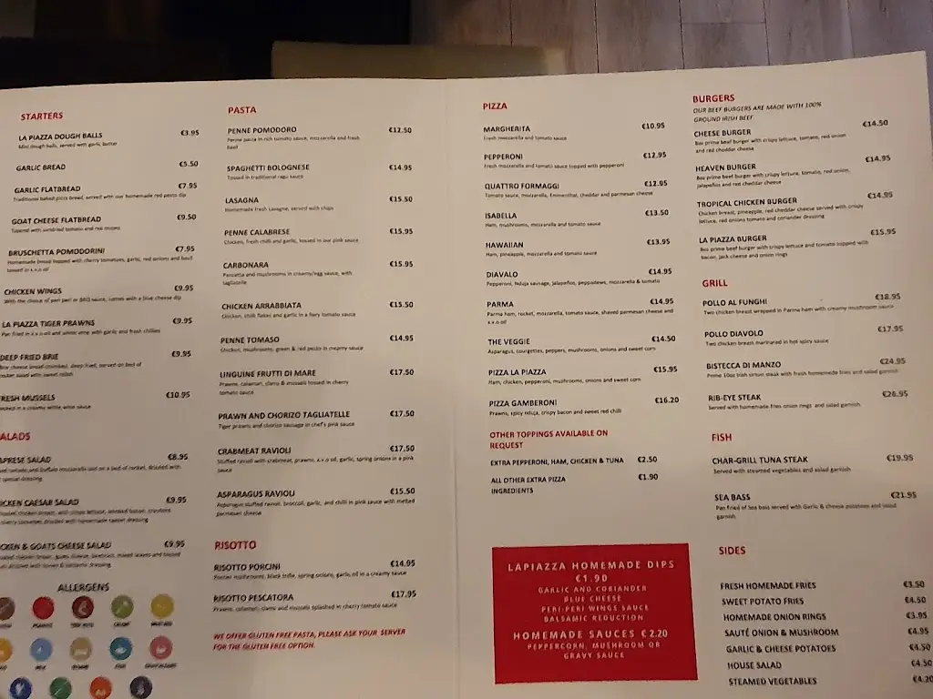 Menu_La Piazza Restaurant_Bray_immagine_4