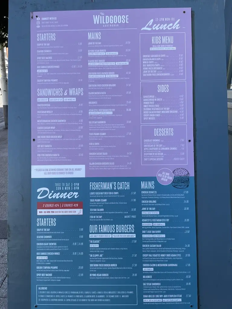 Menu_The Wild Goose_Bray_image_1