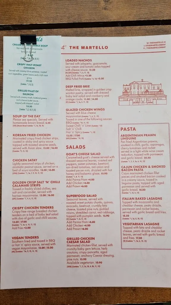 Menu_The Martello Bar_Bray_immagine_1