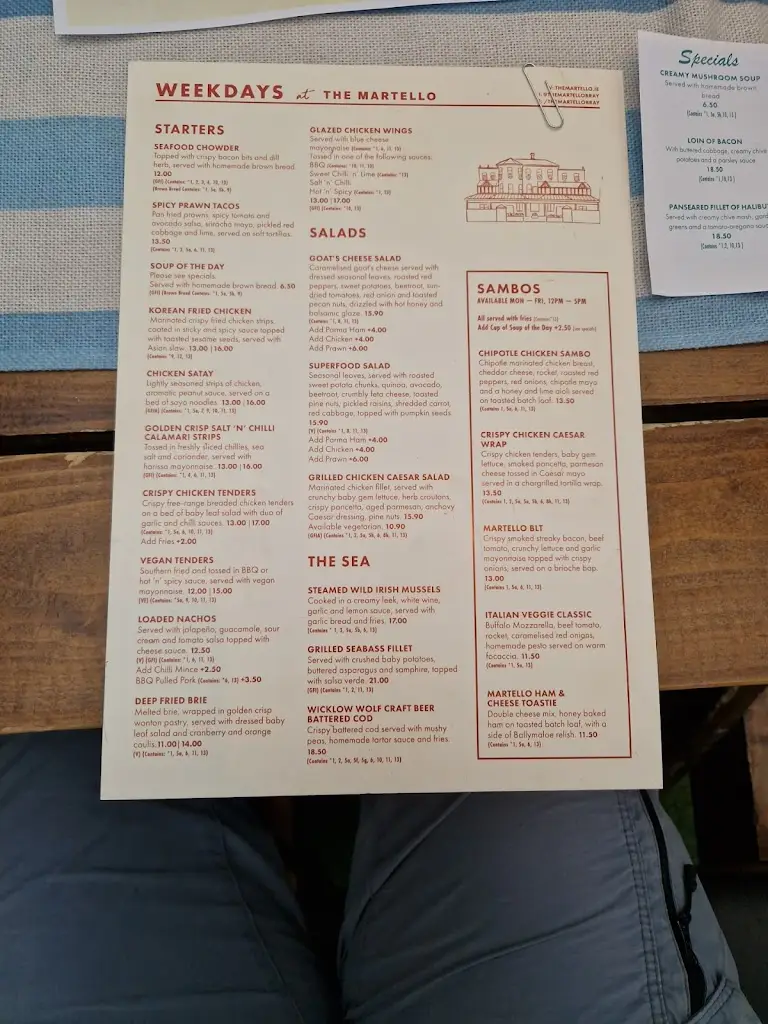 Menu_The Martello Bar_Bray_immagine_3