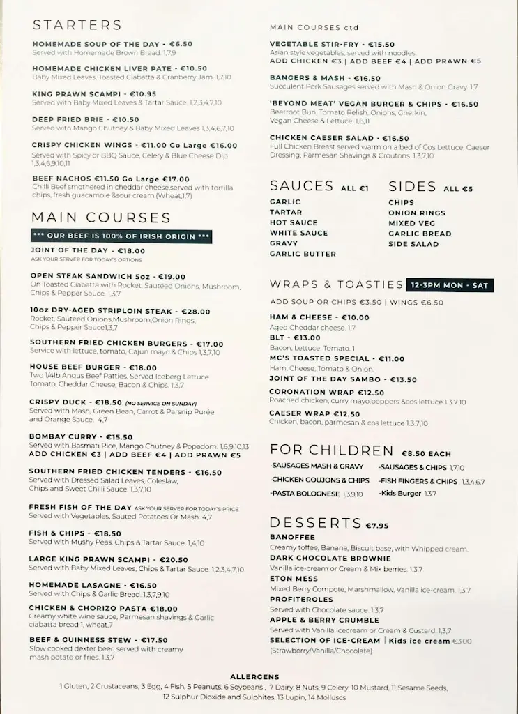Menu_Mc's & Harvey_Bray_image_1