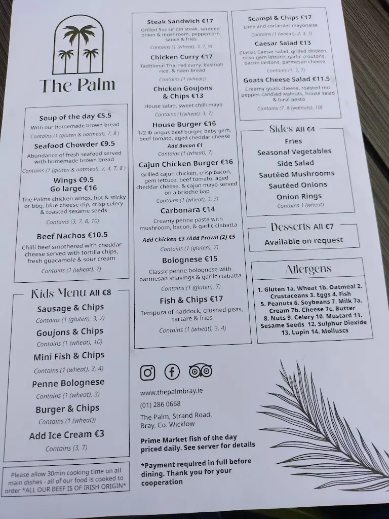 Menu_The Palm_Bray_image_3