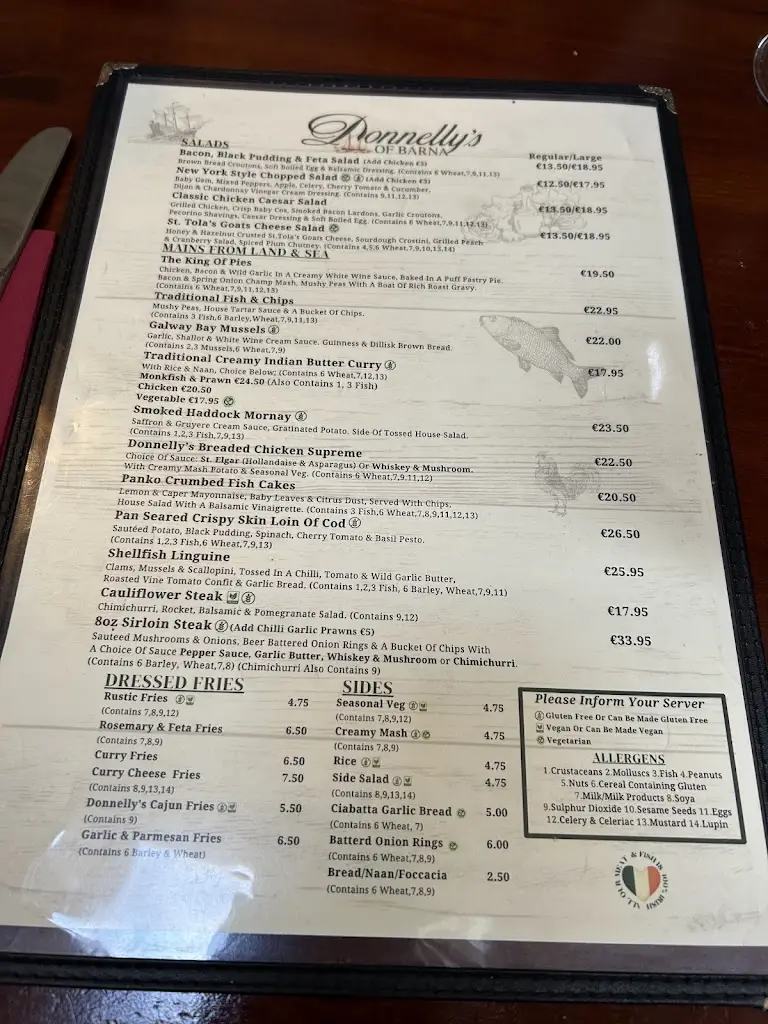 Menu_Donnelly's of Barna_Bearna_image_2