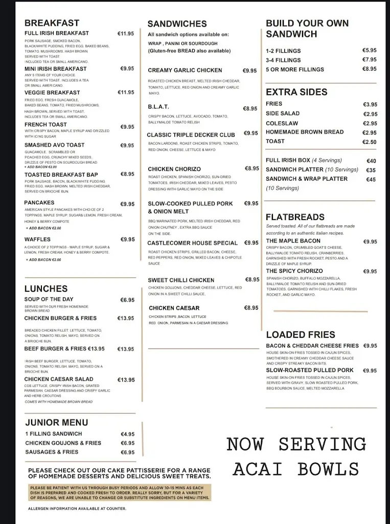 Menu_Cafe 1 Castlecomer_Castlecomer_image_1