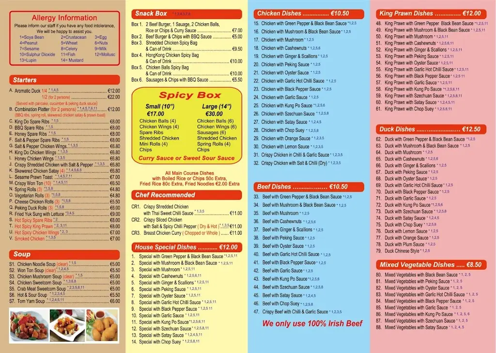 Menü_Yumi Yumi Chinese Restaurant (formerly Lams & Eskimo)_Castlecomer_Bild_1