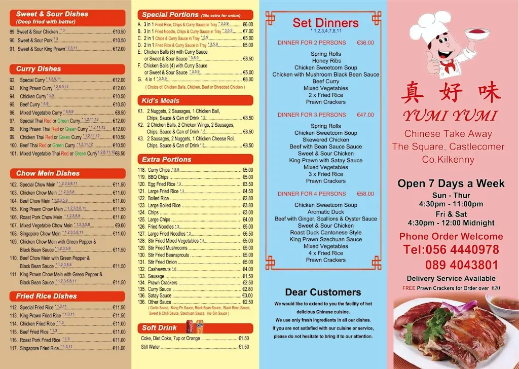 Menü_Yumi Yumi Chinese Restaurant (formerly Lams & Eskimo)_Castlecomer_Bild_2