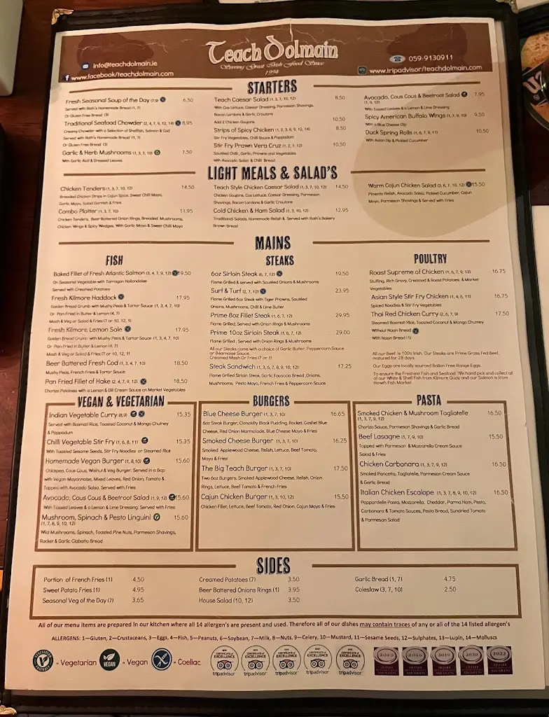 Menu_Teach Dolmain_Carlow_image_1