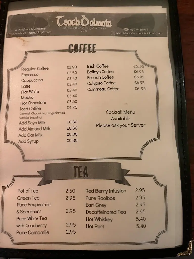 Menu_Teach Dolmain_Carlow_image_4