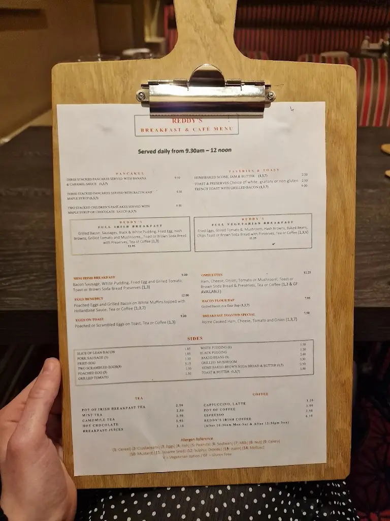 Menu_Reddys of Carlow_Carlow_image_3