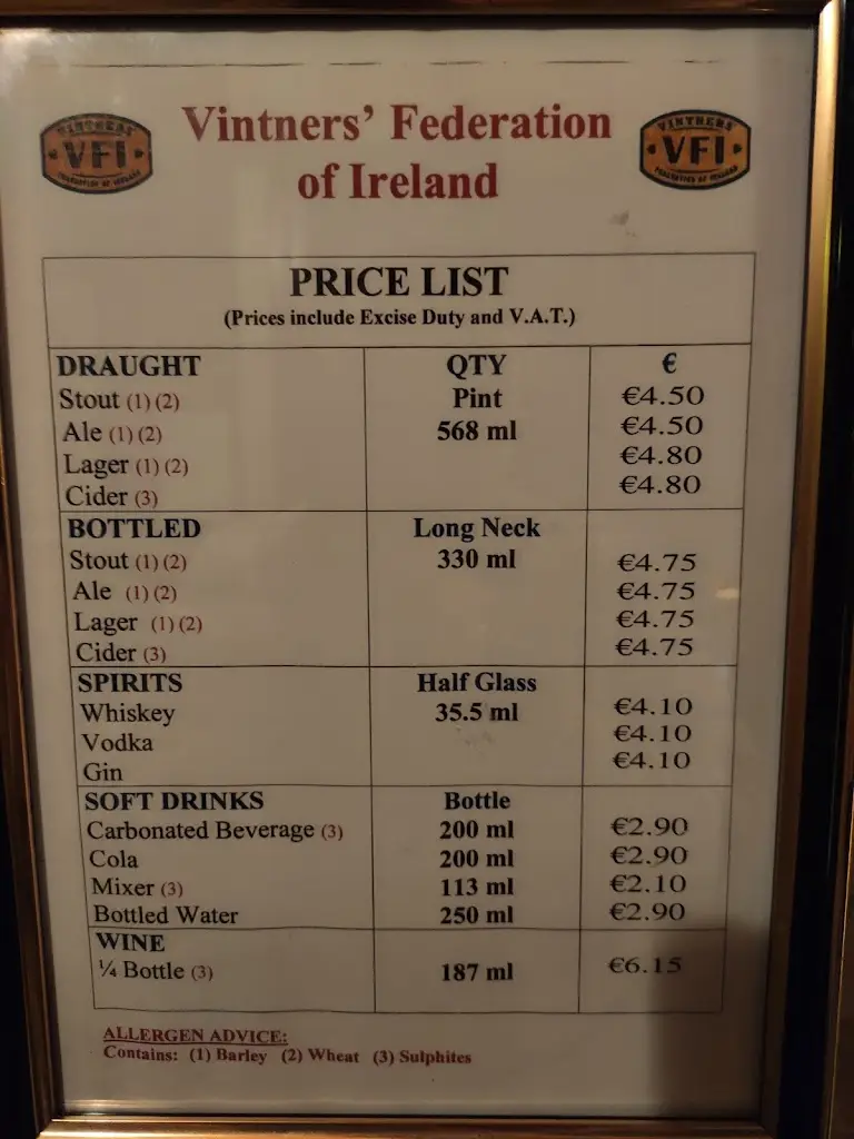 Menu_Reddys of Carlow_Carlow_image_4