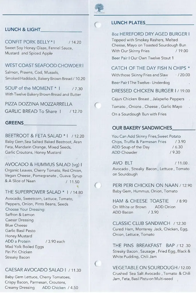 Menu_The Pins_Bearna_image_1