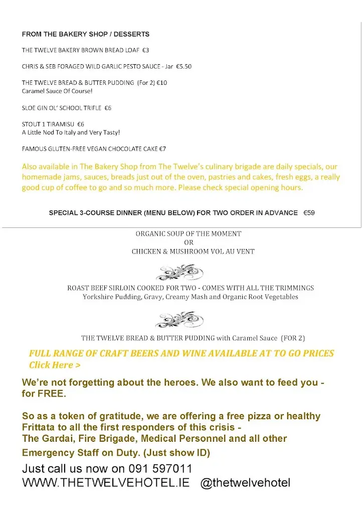 Menu_The Pins_Bearna_image_2