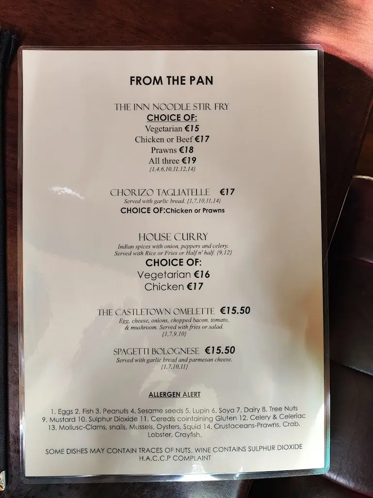 Menü_The Castletown Inn_Celbridge_Bild_1