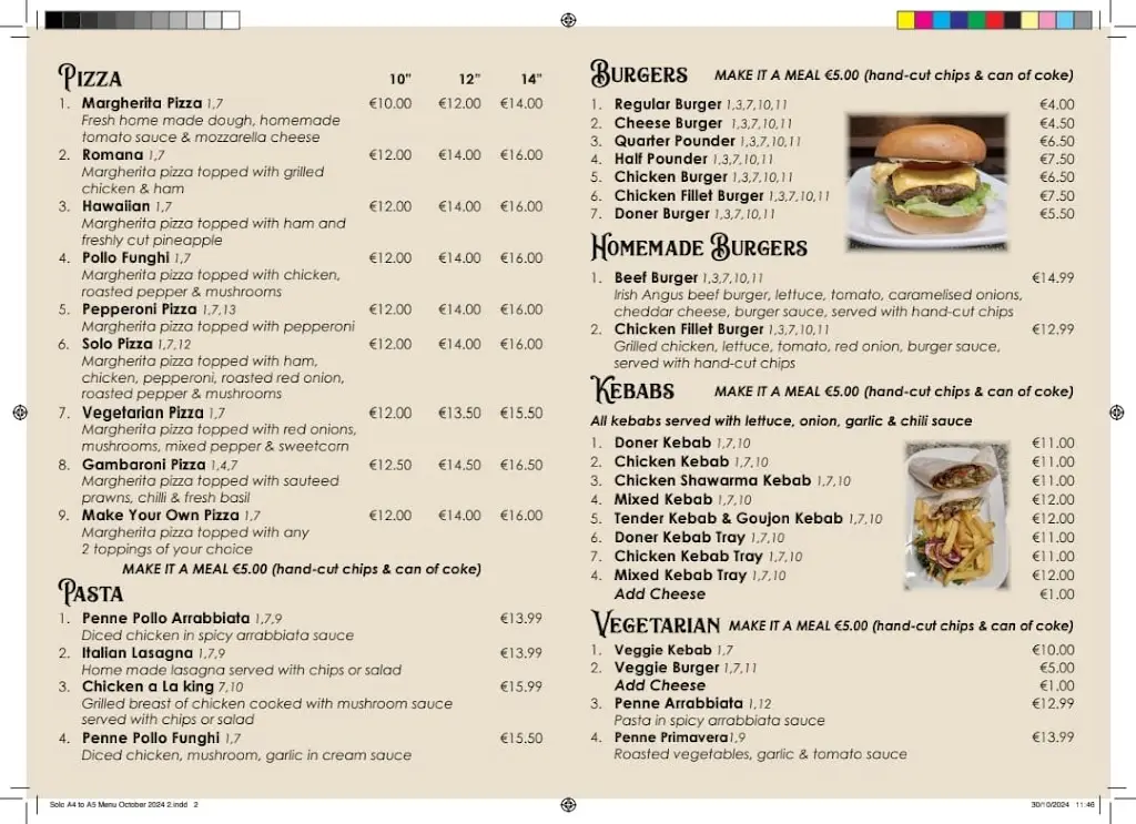 Menu_Solo Restaurant and Takeaway_Celbridge_imagen_1