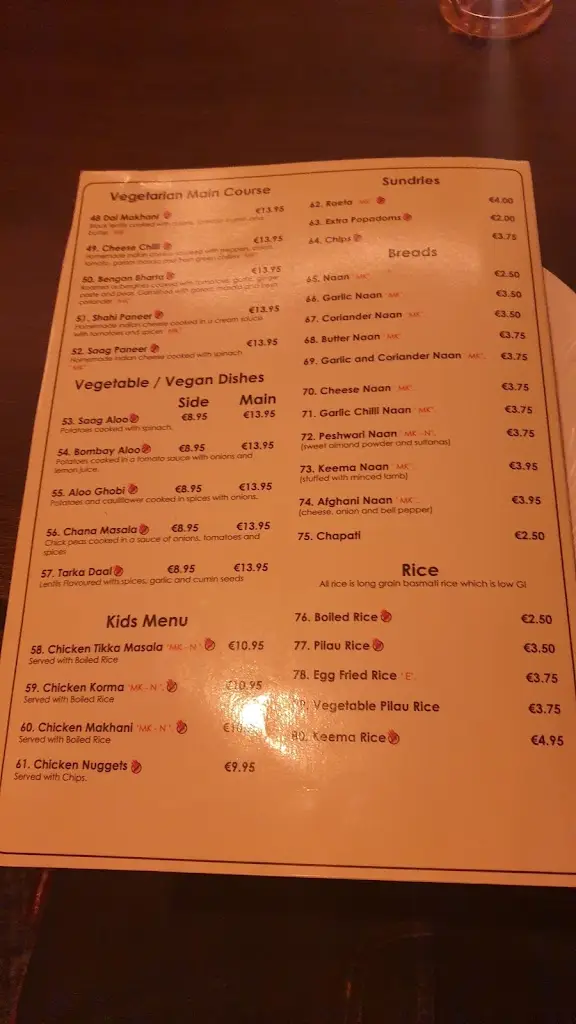 Menü_Delhi Darbar Indian Restaurant - Celbridge_Celbridge_Bild_4