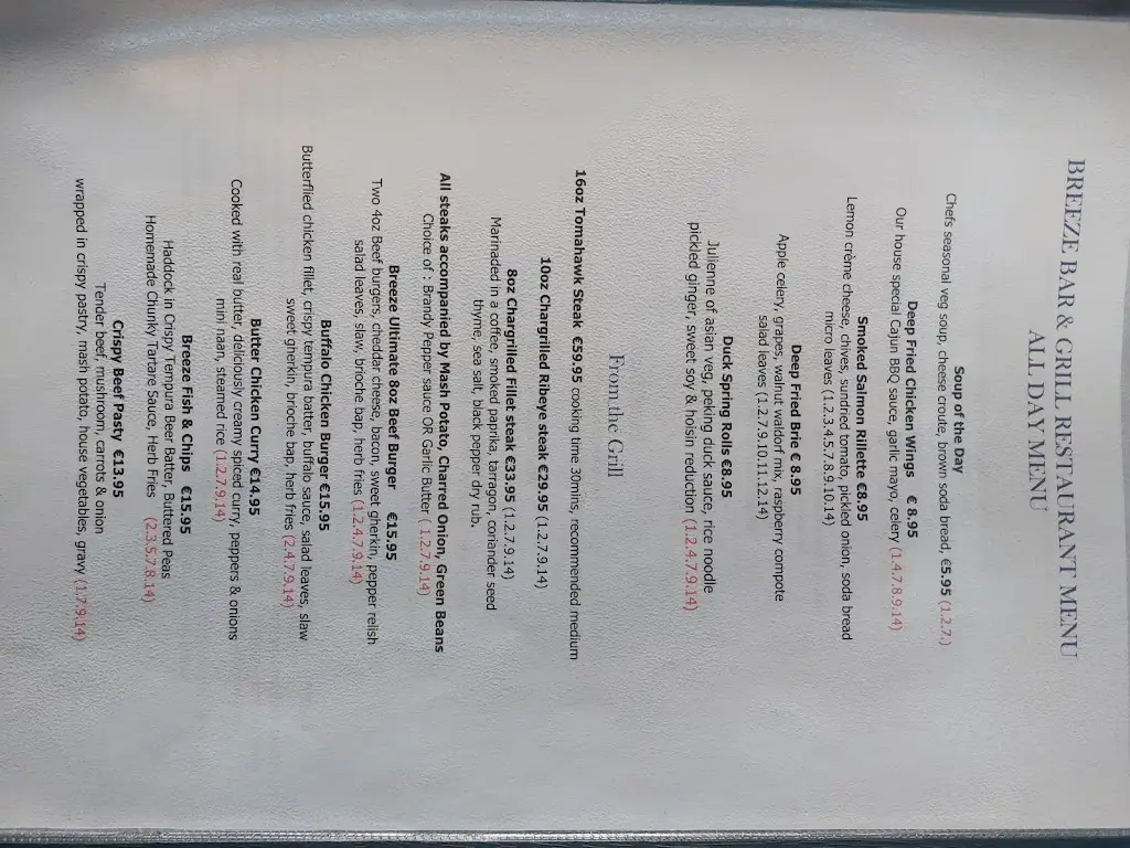Menu_Breeze Bar & Grill_Clane_image_1