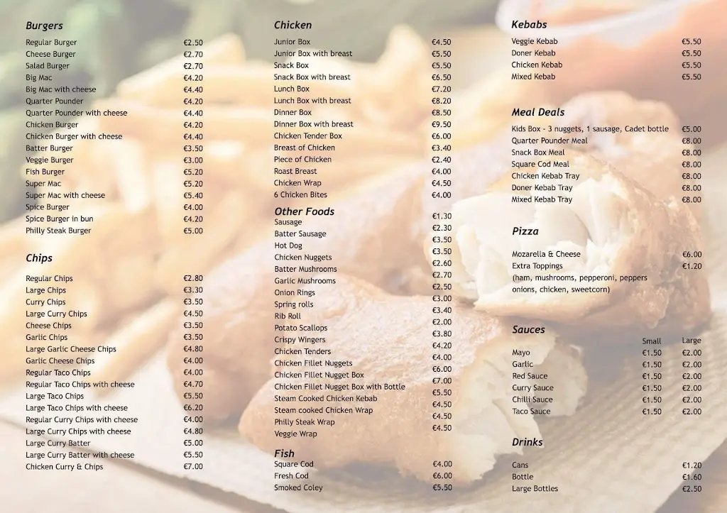 Menu_Amerigo's Takeaway_Daingean_image_1