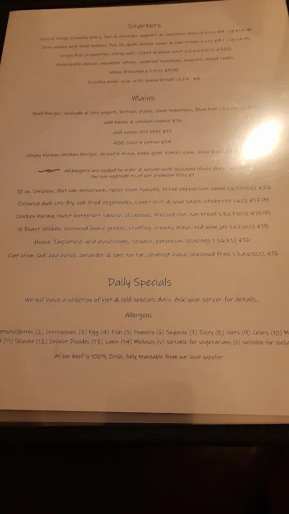 Menu_The Laurels Clondalkin_Clondalkin_image_2