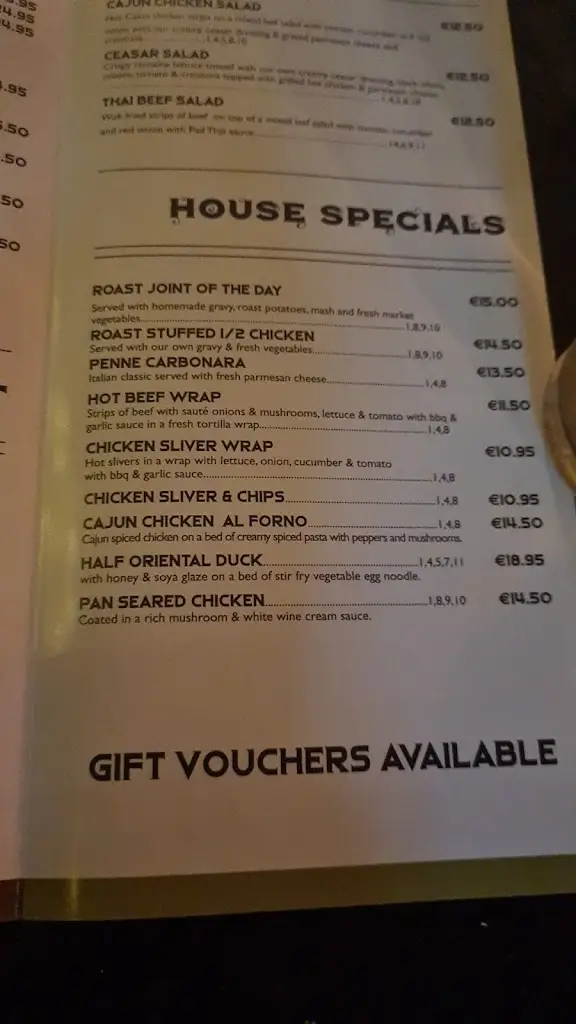 Menu_Quinlan's - The Black Lion_Clondalkin_image_2