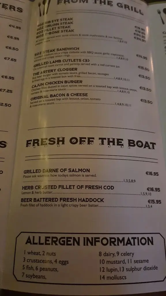 Menu_Quinlan's - The Black Lion_Clondalkin_image_4