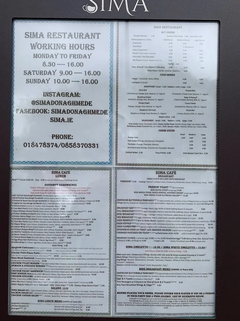 Menu_Sima Cafe & Restaurant_Donaghmede_image_1