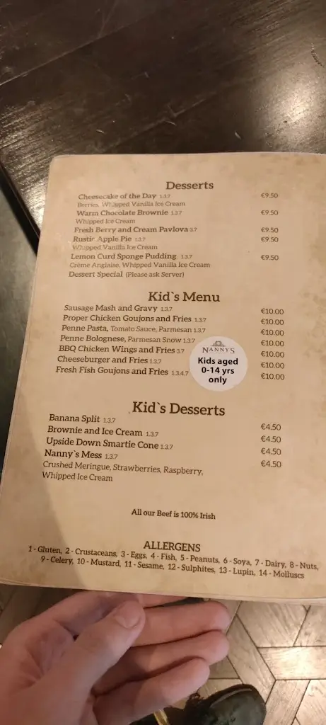 Menu_Nannys of Duleek_Duleek_image_3